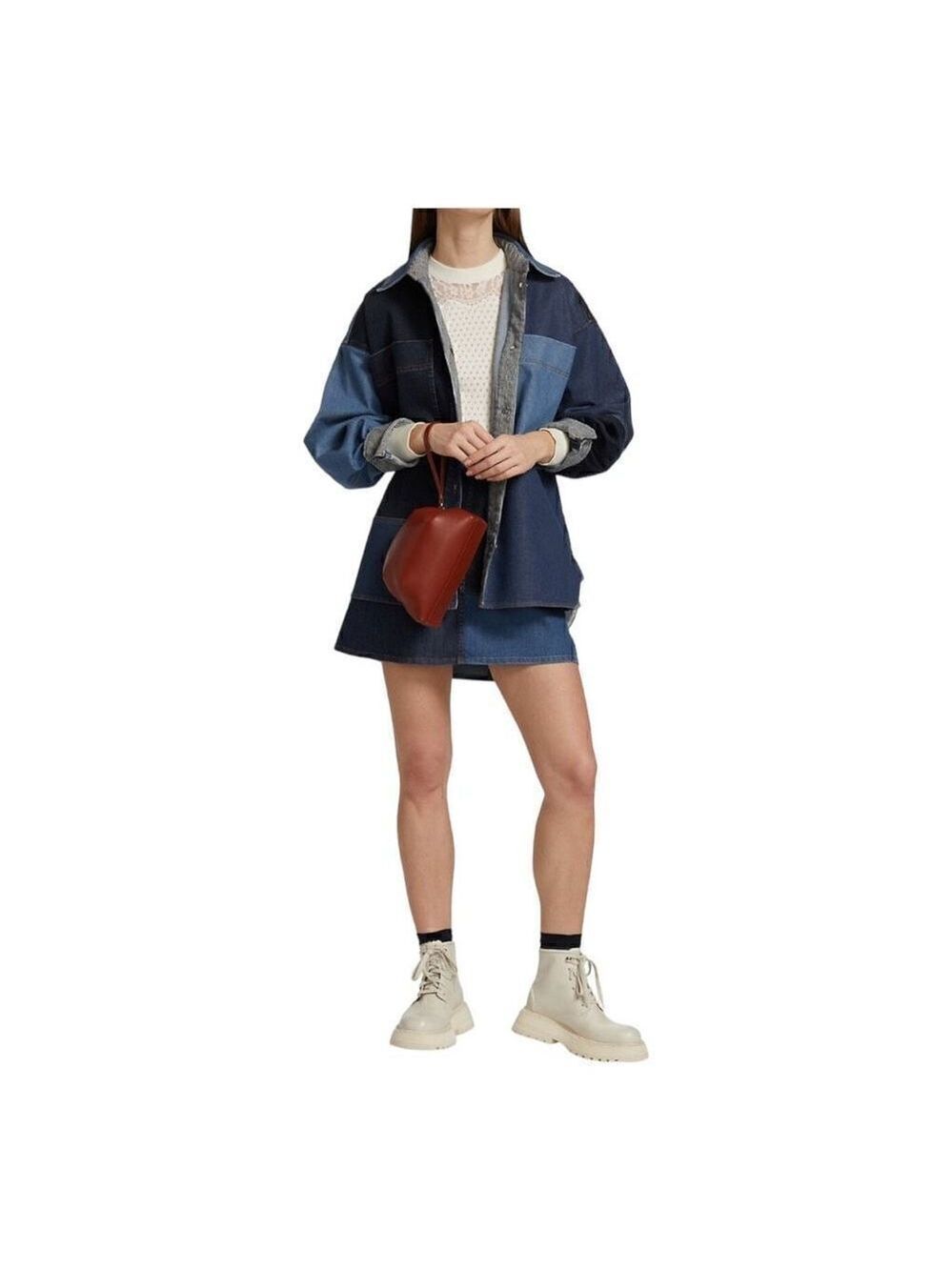 SEE BY Chloe Patchwork Denim Miniskirt Size 2 (34) NWT - Picture 2 of 12